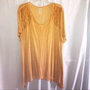 Faded Glory gold colored short sleeve swing top 3X